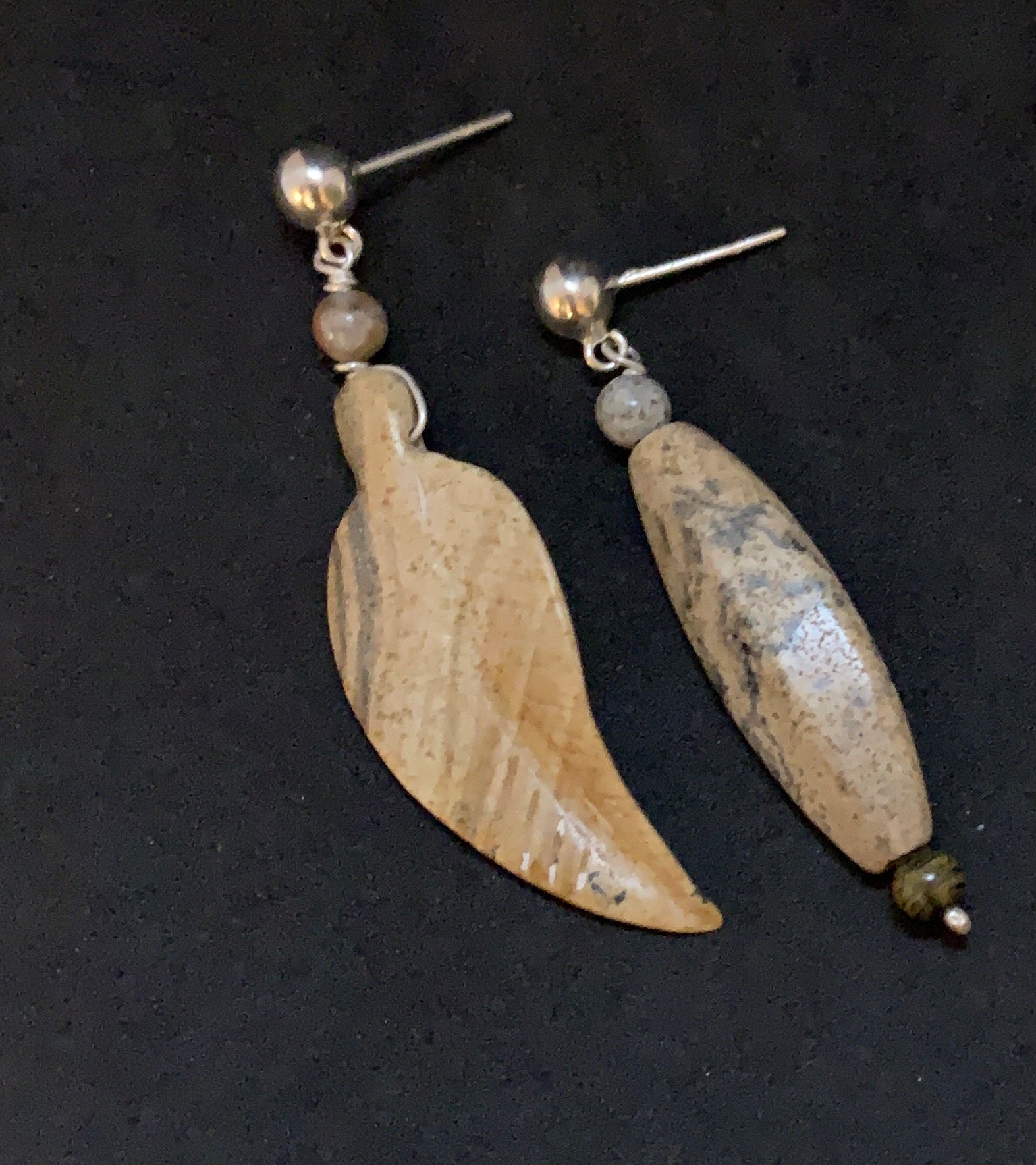 Gemstone Earrings by Kosas - Silver (Beads , raw stone)